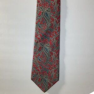 Don Loper of Beverly Hills vintage Paisley Red and Gray Men's Tie